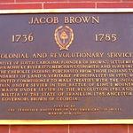 The Jacob Brown plaque on the Washington County Courthouse.